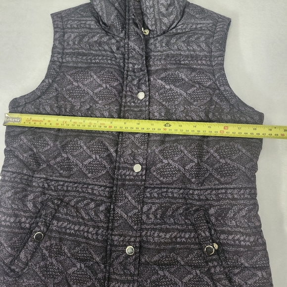 Style & Co Women's Light Puffer Vest Grey Black Geometric Print Polyfill Small - Picture 7 of 10